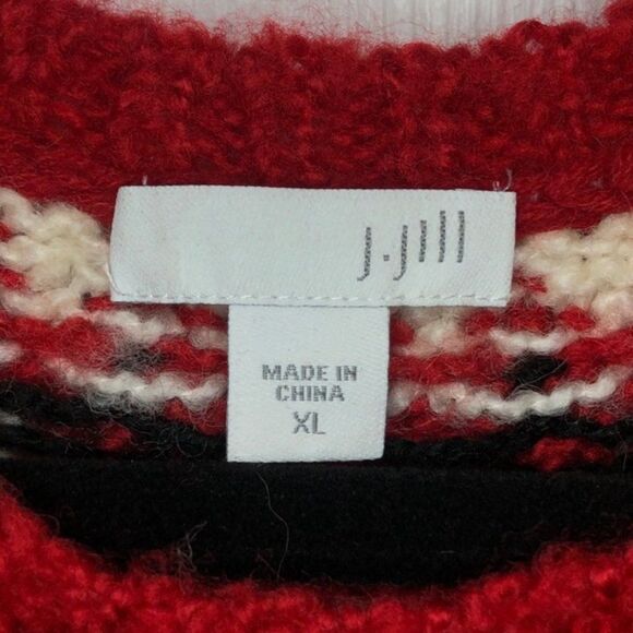 J Jill Red Sweater Fair Isle New W Tags Size XL Y - Picture 6 of 13